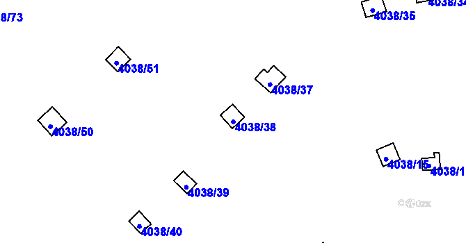 Parcela st. 4038/38 v KÚ Semily, Katastrální mapa