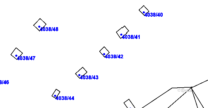 Parcela st. 4038/42 v KÚ Semily, Katastrální mapa