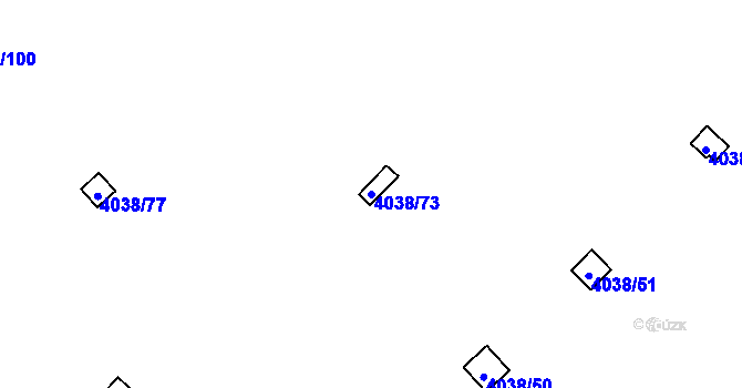 Parcela st. 4038/73 v KÚ Semily, Katastrální mapa