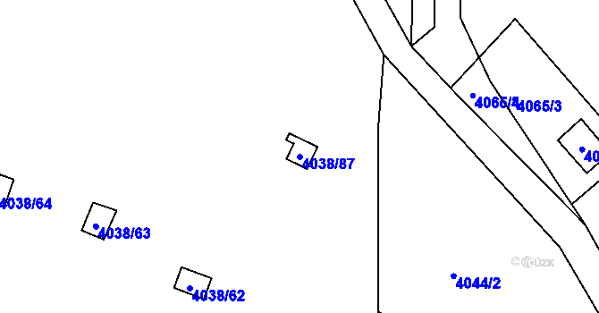 Parcela st. 4038/87 v KÚ Semily, Katastrální mapa
