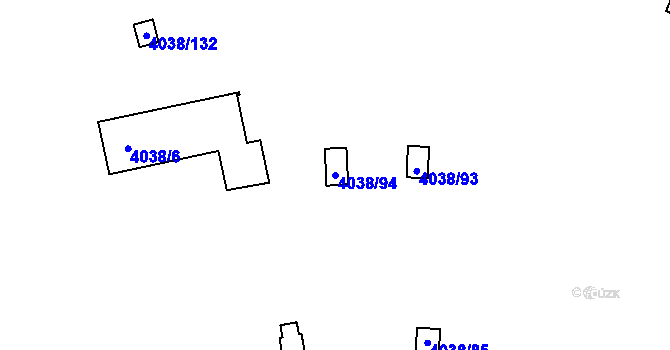 Parcela st. 4038/94 v KÚ Semily, Katastrální mapa
