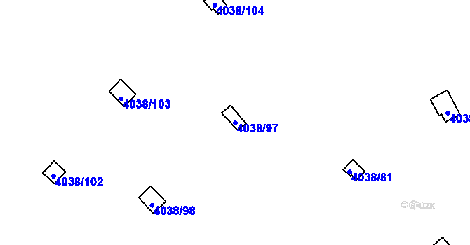 Parcela st. 4038/97 v KÚ Semily, Katastrální mapa