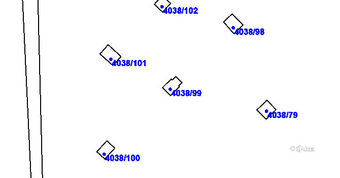Parcela st. 4038/99 v KÚ Semily, Katastrální mapa