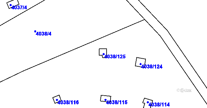 Parcela st. 4038/125 v KÚ Semily, Katastrální mapa