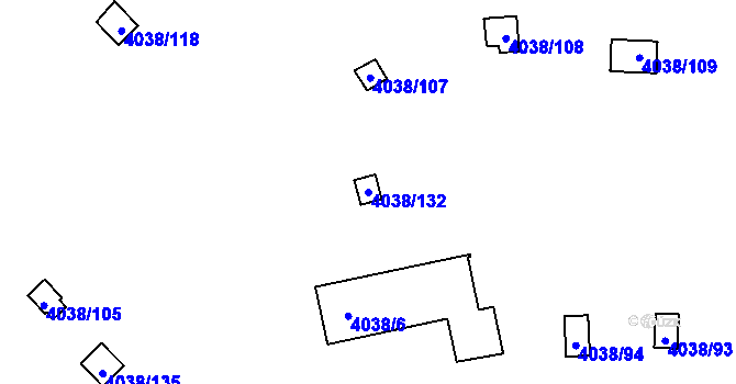 Parcela st. 4038/132 v KÚ Semily, Katastrální mapa