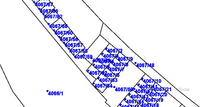 Parcela st. 4067/3 v KÚ Semily, Katastrální mapa
