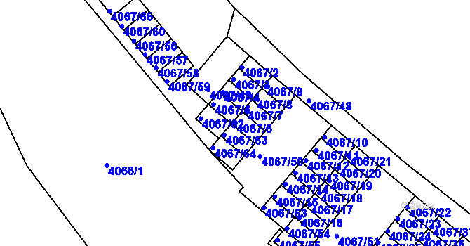 Parcela st. 4067/6 v KÚ Semily, Katastrální mapa