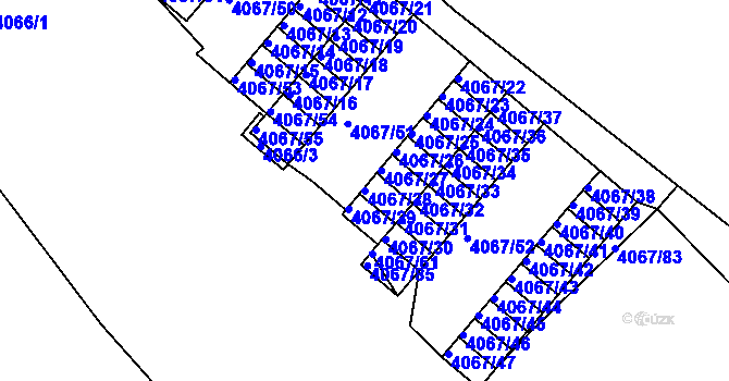 Parcela st. 4067/28 v KÚ Semily, Katastrální mapa