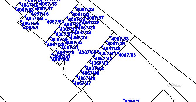 Parcela st. 4067/41 v KÚ Semily, Katastrální mapa