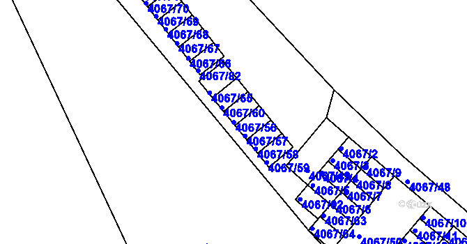 Parcela st. 4067/56 v KÚ Semily, Katastrální mapa