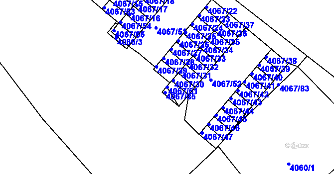 Parcela st. 4067/61 v KÚ Semily, Katastrální mapa