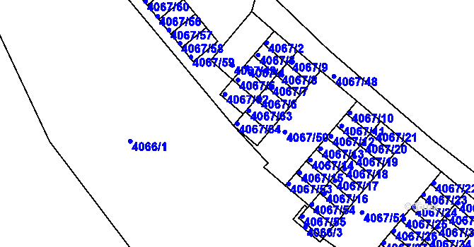 Parcela st. 4067/64 v KÚ Semily, Katastrální mapa