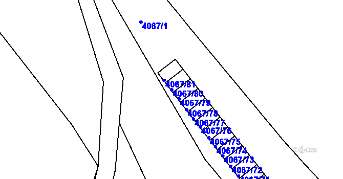 Parcela st. 4067/80 v KÚ Semily, Katastrální mapa