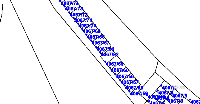 Parcela st. 4067/82 v KÚ Semily, Katastrální mapa