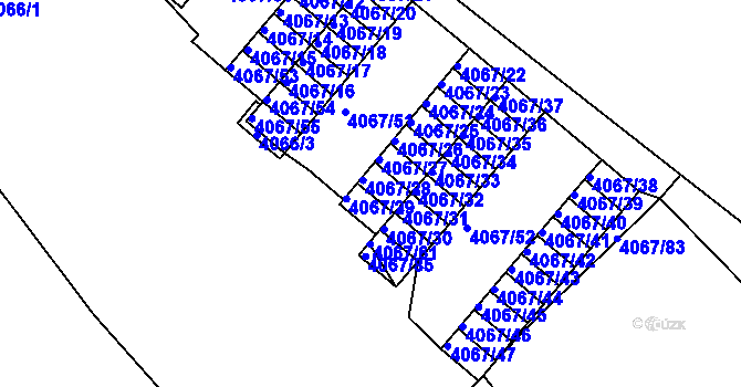 Parcela st. 4067/84 v KÚ Semily, Katastrální mapa