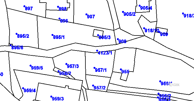 Parcela st. 4123/1 v KÚ Semily, Katastrální mapa