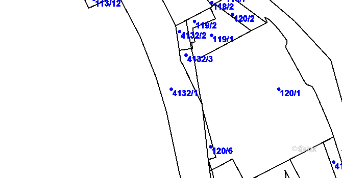 Parcela st. 4132/1 v KÚ Semily, Katastrální mapa