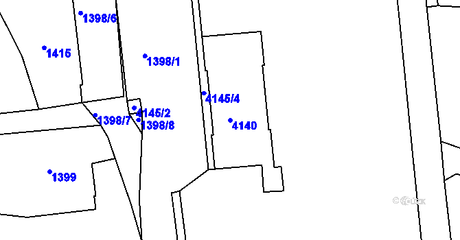 Parcela st. 4140 v KÚ Semily, Katastrální mapa