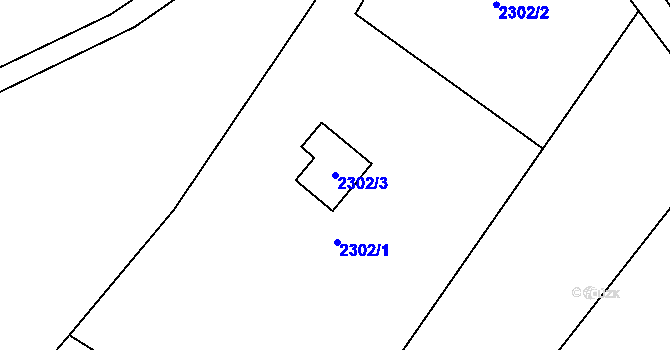 Parcela st. 2302/3 v KÚ Semily, Katastrální mapa