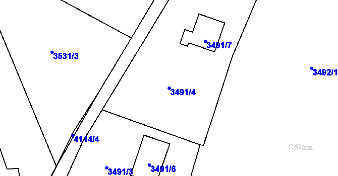 Parcela st. 3491/4 v KÚ Semily, Katastrální mapa