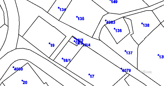 Parcela st. 18/4 v KÚ Semily, Katastrální mapa
