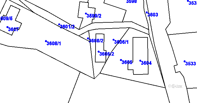 Parcela st. 3606/2 v KÚ Semily, Katastrální mapa