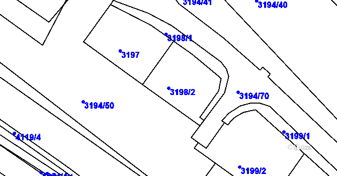 Parcela st. 3198/2 v KÚ Semily, Katastrální mapa