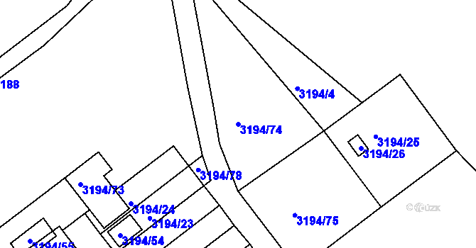 Parcela st. 3194/74 v KÚ Semily, Katastrální mapa