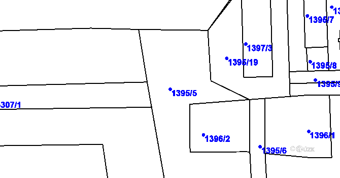 Parcela st. 1395/5 v KÚ Semily, Katastrální mapa