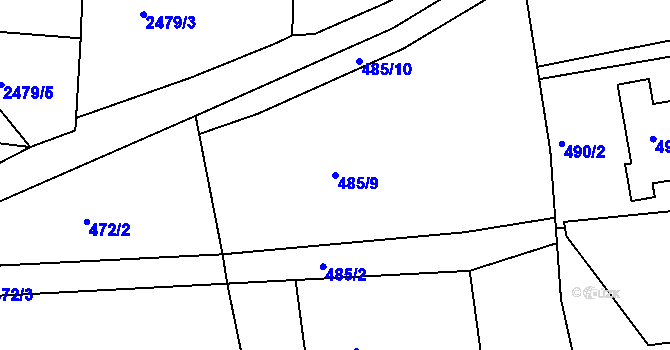 Parcela st. 485/9 v KÚ Semily, Katastrální mapa