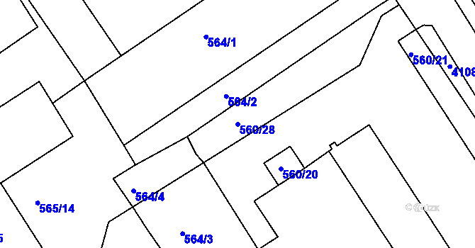 Parcela st. 560/28 v KÚ Semily, Katastrální mapa