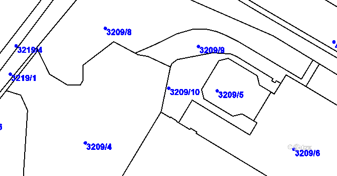 Parcela st. 3209/10 v KÚ Semily, Katastrální mapa