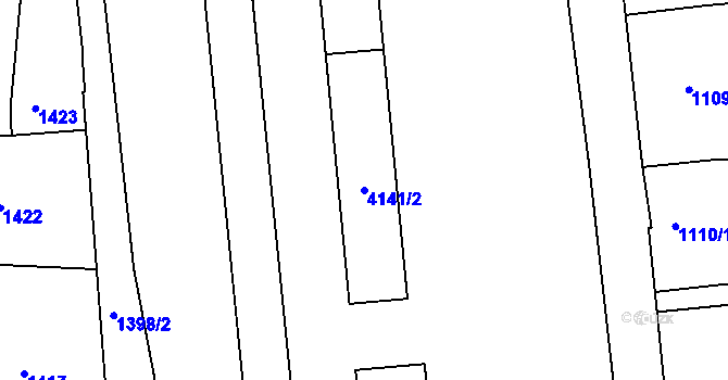 Parcela st. 4141/2 v KÚ Semily, Katastrální mapa