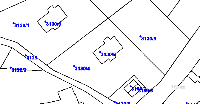 Parcela st. 3130/5 v KÚ Semily, Katastrální mapa
