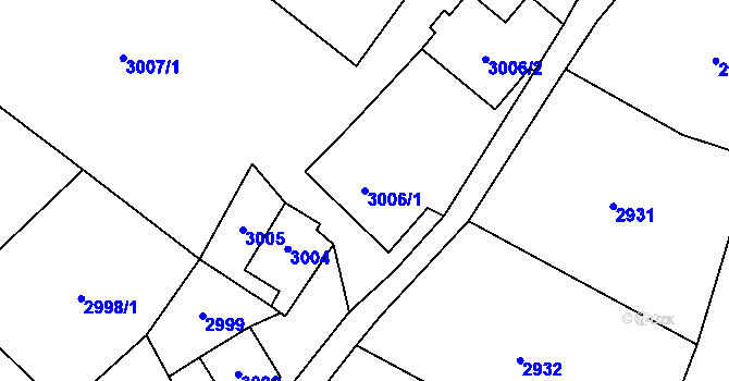 Parcela st. 3006/1 v KÚ Semily, Katastrální mapa