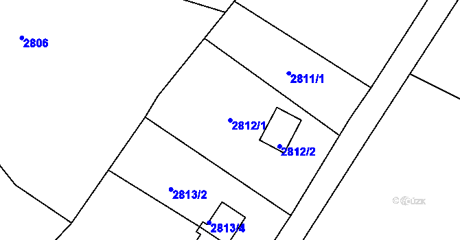 Parcela st. 2812/1 v KÚ Semily, Katastrální mapa