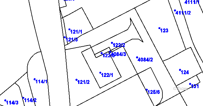 Parcela st. 122/3 v KÚ Semily, Katastrální mapa
