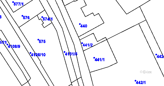 Parcela st. 441/2 v KÚ Semily, Katastrální mapa