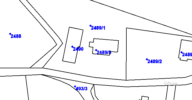 Parcela st. 2489/5 v KÚ Semily, Katastrální mapa