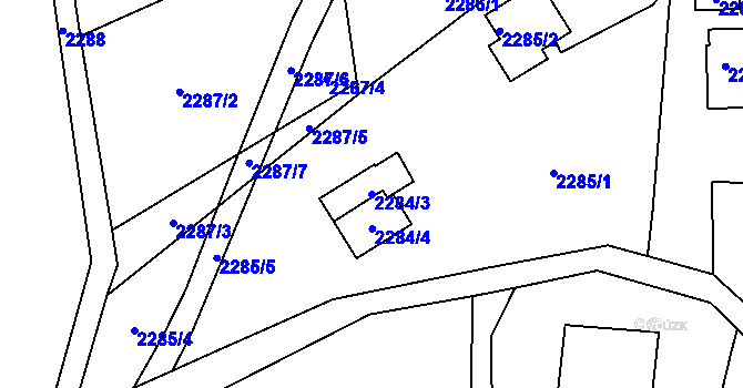Parcela st. 2284/3 v KÚ Semily, Katastrální mapa