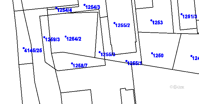 Parcela st. 1255/3 v KÚ Semily, Katastrální mapa