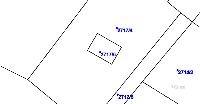Parcela st. 2717/6 v KÚ Semily, Katastrální mapa