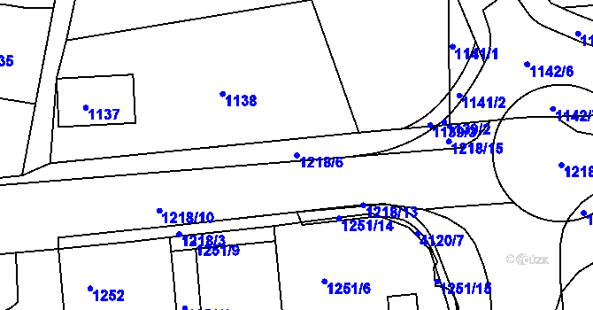 Parcela st. 1218/6 v KÚ Semily, Katastrální mapa