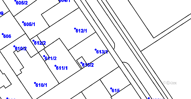 Parcela st. 613/1 v KÚ Semily, Katastrální mapa