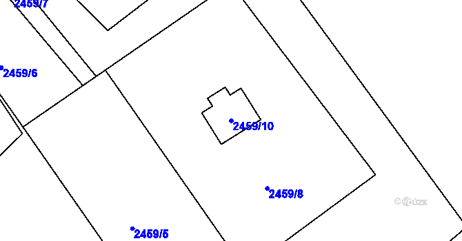 Parcela st. 2459/10 v KÚ Semily, Katastrální mapa