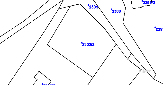 Parcela st. 2302/2 v KÚ Semily, Katastrální mapa
