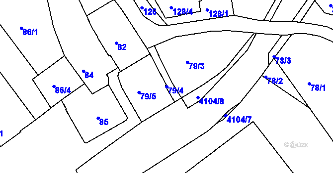 Parcela st. 79/4 v KÚ Semily, Katastrální mapa