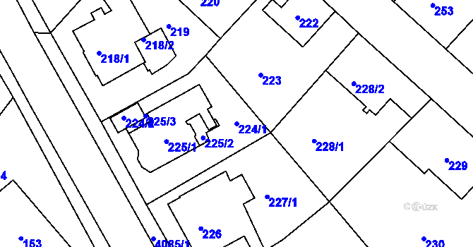Parcela st. 224/1 v KÚ Semily, Katastrální mapa