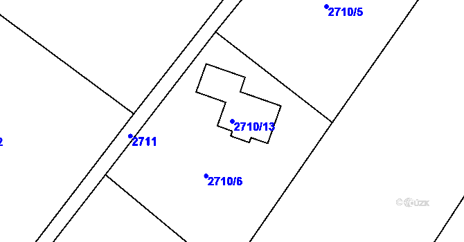 Parcela st. 2710/13 v KÚ Semily, Katastrální mapa