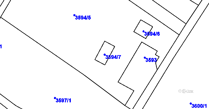 Parcela st. 3594/7 v KÚ Semily, Katastrální mapa